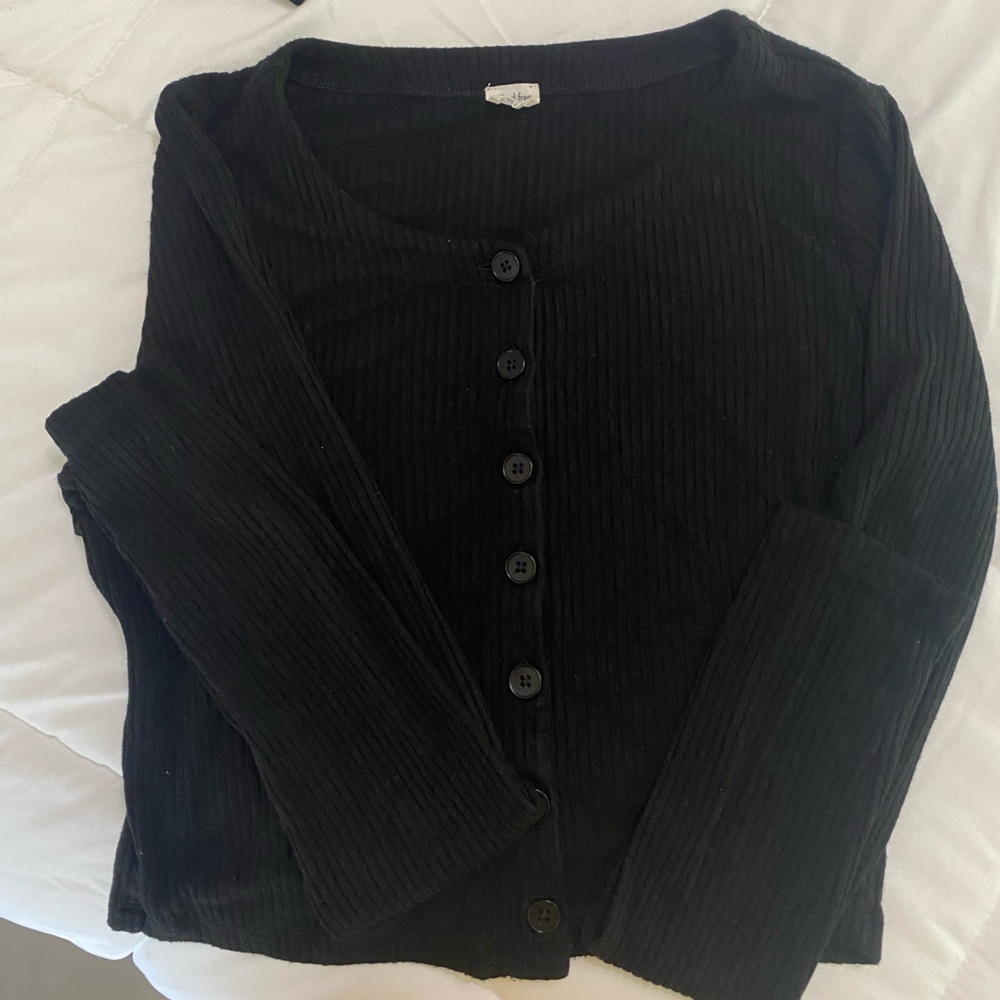 Wilfred Black Ribbed Knit Sweater